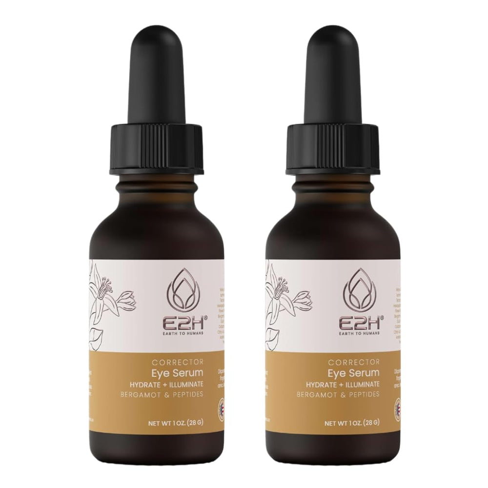E2H Corrector Eye Serum with Bergamot and Peptides | Minimizes Creases & Dark Circles | Hydrates & Smoothens | Dramatic Results (2 Pack)