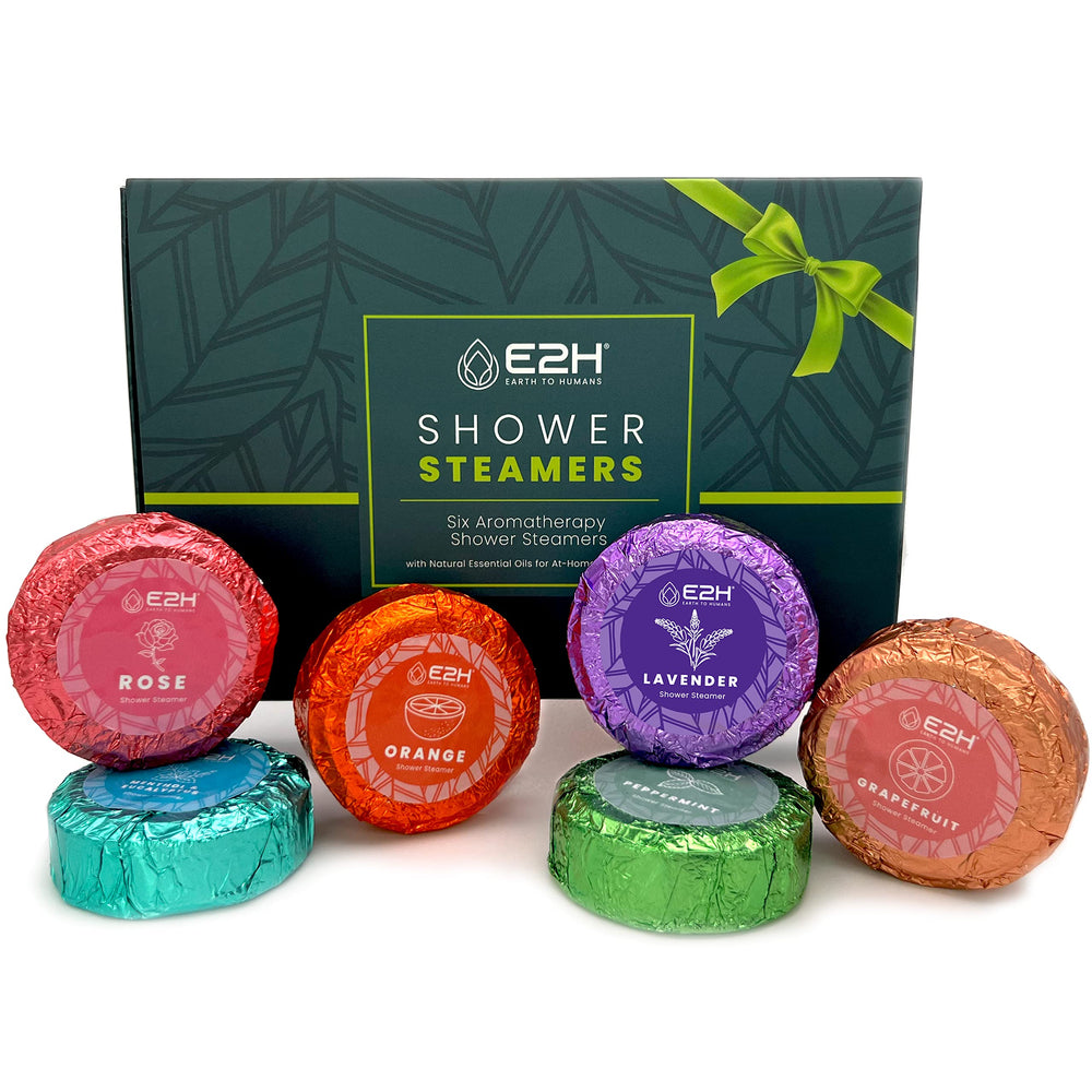 E2H Shower Steamers Aromatherapy Tablets, Variety Pack of 6 Shower Bombs for Women - Lavender, Orange, Rose and More - Steam Shower Tablets Naturally Scented with Essential Oils (6 Tablets)