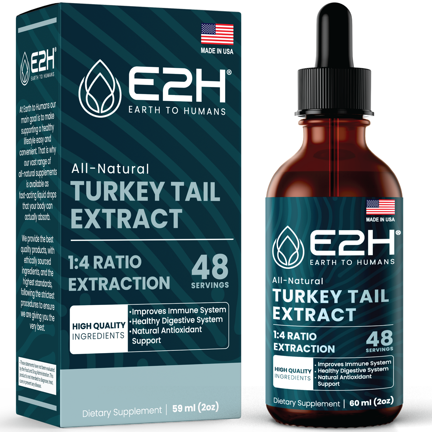 All-Natural TURKEY TAIL MUSHROOM Liquid Extract - E2H