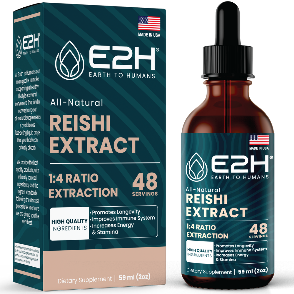 All-Natural REISHI MUSHROOM Liquid Extract - Vegan - E2H
